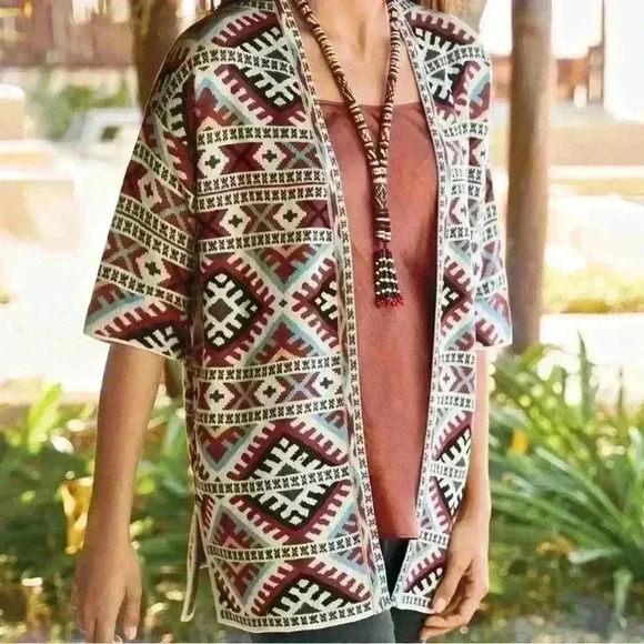 Peruvian Connection Capistrano Sleeve Cardigan Size M - Picture 1 of 6